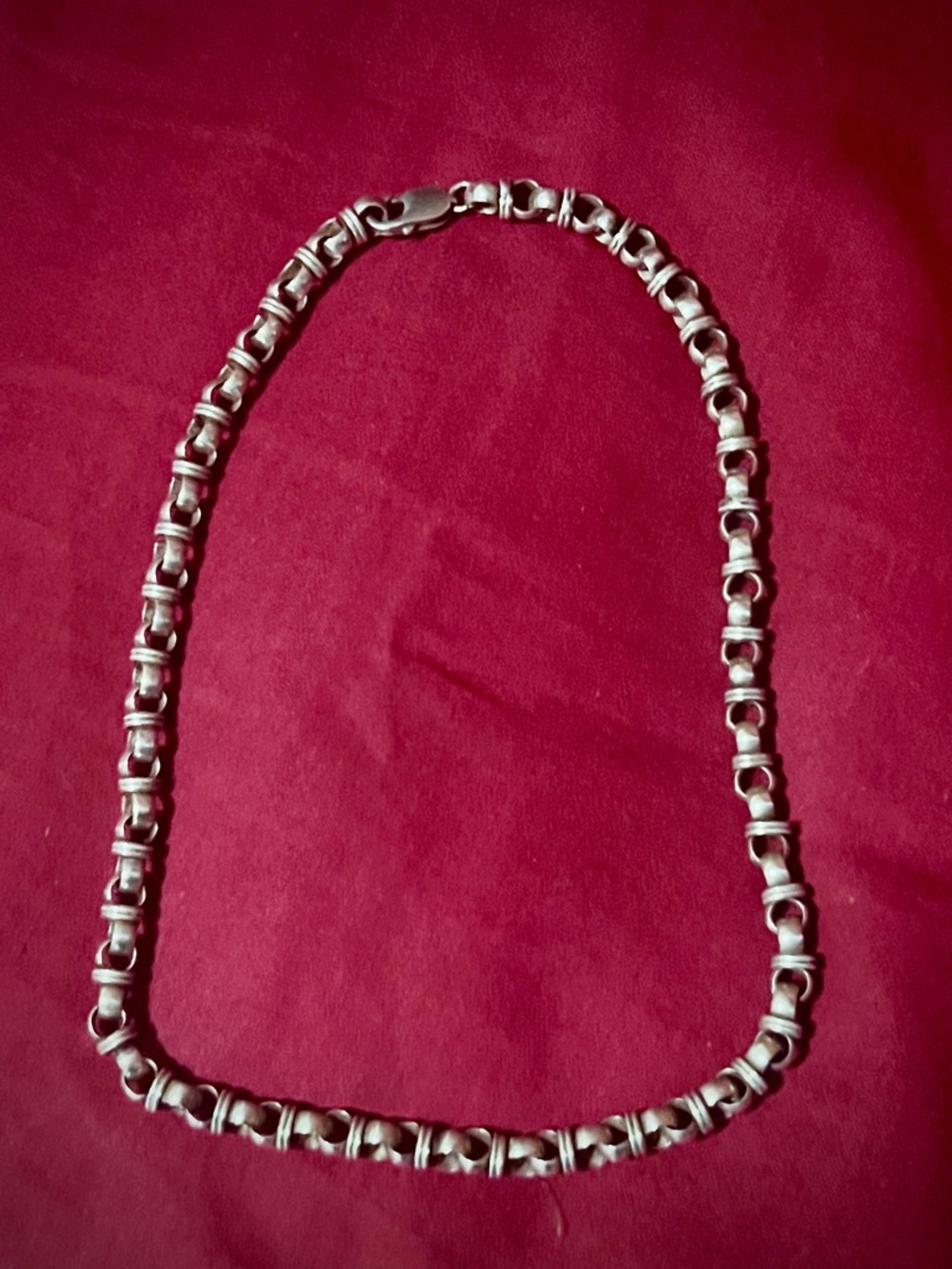 Sterling silver rollo-link 16” heavy chain necklace